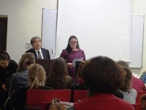 渡邊憲司立教大学名誉教授による講演(4日、ビリニュス大学)
