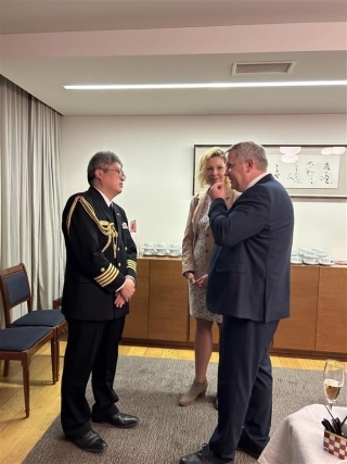Defence attaché with guests